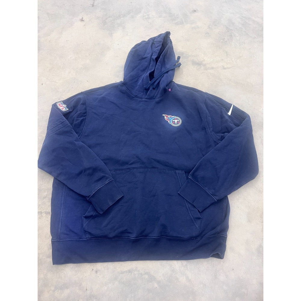 NFL Tennessee Titans Nike Hoodie Men Large Blue Graphic Kangaroo Pocket Football